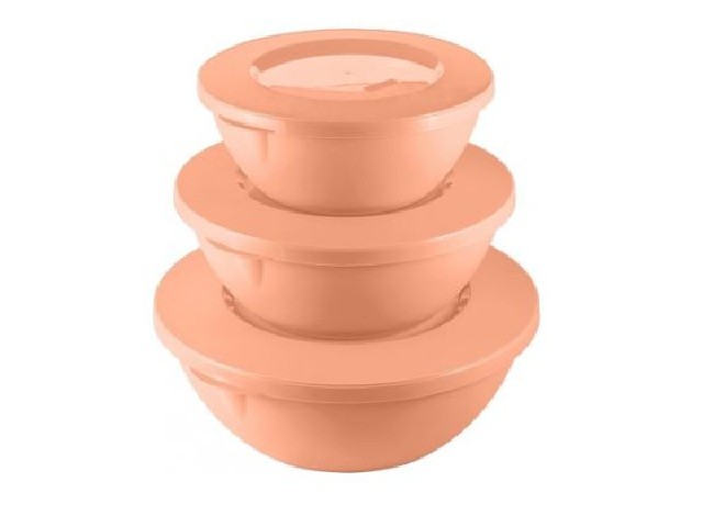 Набор мисок HELSINKI 3 шт (3л, 2л, 1л) персиковая карамель